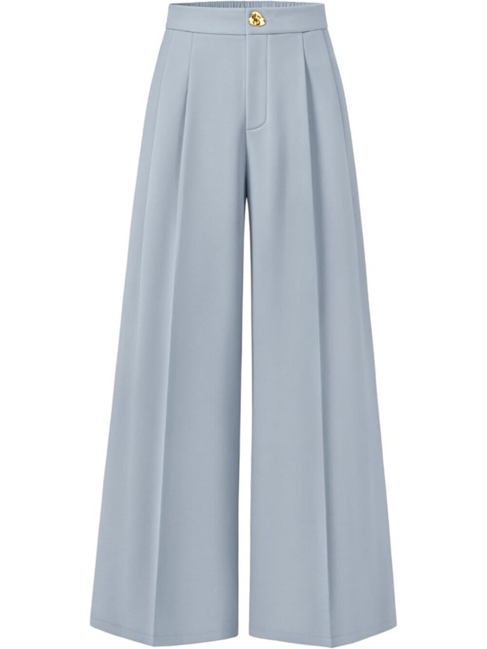 Women's Blue Wide Leg High Waisted Casual Loose Flowy Fashionable Palazzo Pants